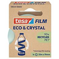 Ruban adhésif tesa Eco & Crystal, 33 m x 19 mm, transparent