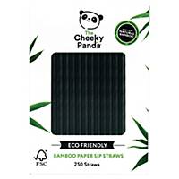 Palhinhas de bambu Cheeky Panda para cocktails - preto - pack de 250 unidades