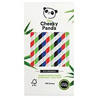 Paille bambou The Cheeky Panda XL - multicolore -paquet de 100