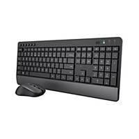 Bezdrátová klávesnice a myš Trust 24917 Trezo, CZ/SK, extra tichá, černá