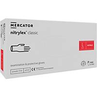 Nitril disposal gloves NITRYLEX CLASSIC, size L, package with 100pcs, white