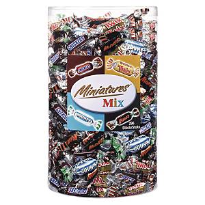 Tubo Célébrations Mini Twix, Mars, Bounty, Snickers - 296 chocolats  emballées individuellement