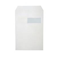 Akte-envelop, venster rechts, siliconenstrook, wit, 229x324 mm, 250 zakomslagen