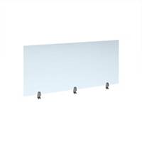 Straight  desktop acrylic screen with SILV brackets 1600x700mm,Delivery Only