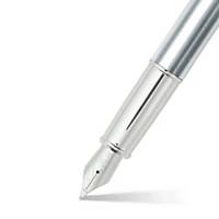 Sheaffer 100 E9306 F fountain pen, silver chrome