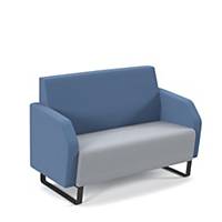 Encore low back 2 seat sofa 1200mm BLK - GRY seat BLU back arm,Delivery Only