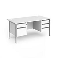 Contract 25 straight desk 2 3 Draw Ped SILV H- frame 1600x800mm-WH,Installation