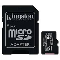 Micro SDXC-hukommelseskort 64GB Kingston, m. adapter
