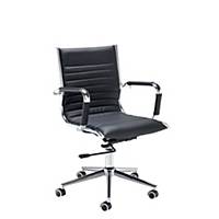 Bari medium back executive chair - BLK faux leather,Delivery Only