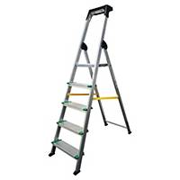 Safety ladder BES5330073, 5 steps, aluminium