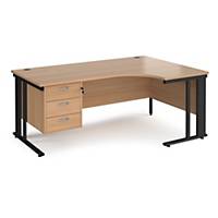 Tr10 Straight Desk 1000MM X 800MM - Silver Frame, Grey Oak Top, Installation