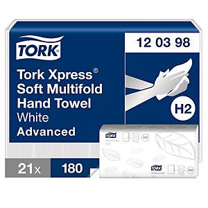 Tork Xpress Multifold 120398 soft papírtörlő, 2 rétegű, fehér, 21 x 180 db