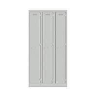 Vestiaire Bisley 3 portes, l 90 x H 180 x P 45 cm, gris clair