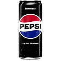 Pepsi Zero Sugar frisdrank, 33 cl, pak van 24 sleek blikjes