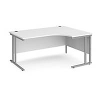 Maestro 25 R/Hand Ergo desk 1600mm wide - SILV frame, WH top,Delivery Only