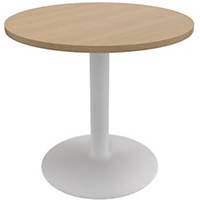 Conference table EOL Eloise, Durchmesser 80 cm, light oak/ silver