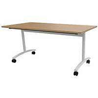 Conference table EOL Flip-top, 160x80 cm, foldable, white/ silver