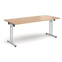 Rectangular Folding  Table Silver S & Foot Rails 1800X800mm-Beech-Delivery Only