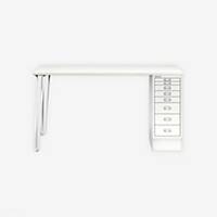 Bisley MultiDesk Filing Cabinet Desk with 8 Drawers - White