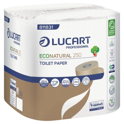 Lucart EcoNatural Conventional Toilet Rolls 2 Ply - Pack of 8