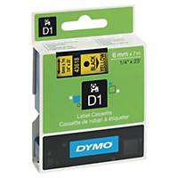 Dymo 43618 D1-labelling tape 6mm black/yellow