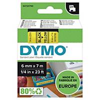 Label tape Dymo 43618, 6 mm x 7 m, laminated, black/yellow