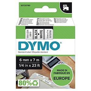 Ruban Dymo D1 (45021) 12mm x 7m Blanc sur noir pour LabelManager