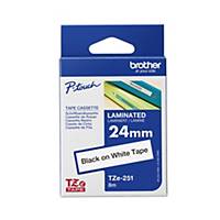Brother P-Touch TZ Labelling Tape 8M X 24mm - Black On White
