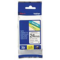 BROTHER P-TOUCH TZ LABELLING TAPE 8M X 24MM - BLACK ON WHITE