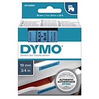 Dymo 45806 D1-etiketteerlint/tape 19mm zwart/blauw