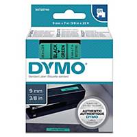 Dymo 40919 D1-etiketteerlint/tape 9mm zwart/groen