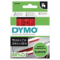 Ruban pour étiquettes Dymo 45807 D1, ruban adhésif, 19 mm, noir sur rouge