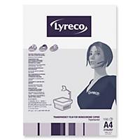 LYRECO A4 PAPER BACKED CLEAR PHOTOCOPIER TRANSPARENCY FILM - BOX OF 100 SHEETS