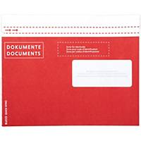 Document bags, Elco Quick Vitro Paper, C5, window on right, red, Pack of 250