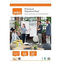 Bloc de papier Premium Nobo, 60x85cm, uni/carreaux, 90gr, bloc de 50 feuilles