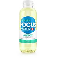 Focuswater Antiox 50cl, lemon and lime, pack of 12 pet bottles