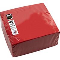 PK40 NAPKINS ABSORBENT COTTON 38X38 RED