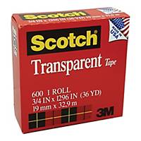Scotch 600 Transparent Tape 0.75 inch x 36yd