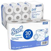 Scott® Control™ Small Roll 3 Ply Toilet Tissue 8558 - Pack of 30