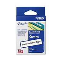 Brother P-Touch TZ Labelling Tape 8M X 6mm - Black On White