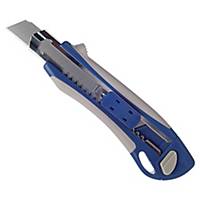 Cutter Lyreco Premium mit Sicherheitsmechanismus, 18 mm, ink. 3 Klingen, blau