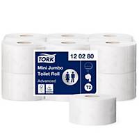 Toilet paper Tork Advanced Mini Jumbo T2 120280, 2-ply, pack of 12 rolls