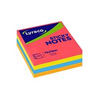 Lyreco Neon Sticky Notes 76x76mm Cube 320-Sheets Asst
