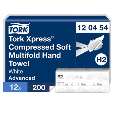 Tork Xpress Compressed Soft Multifold Hand Towels White H2, 120454, Pack of 2400