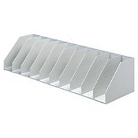 PAPERFLOW LEVER ARCH FILES RACK WITH 9 FIXED COMPARTMENTS LIGHT GREY
