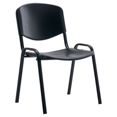 Arws C10 Plastic Stacking Chair Steel Black