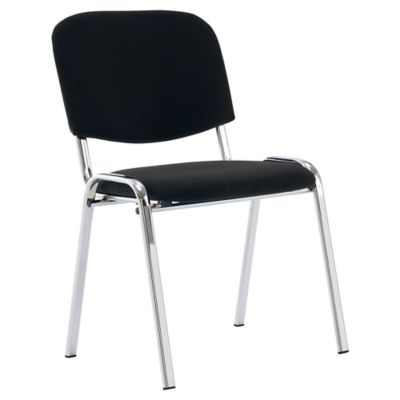 Arws C20 Fabric Stacking Chair Chrome Black
