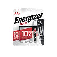ENERGIZER Max E91 Alkaline Batteries AA Pack Of 4