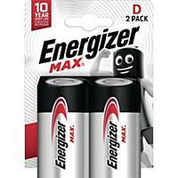 Energizer Batterie E302306800, Mono LR20/D, 1,5 Volt, MAX, 2 Stück