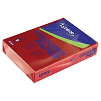 Farvet papir Lyreco, A4, 80g, kirsebærrød, pakke a 500 ark